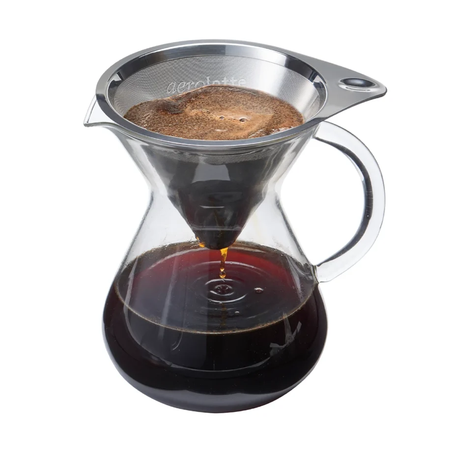 Pour over bryggare med rostfritt mikrofilter