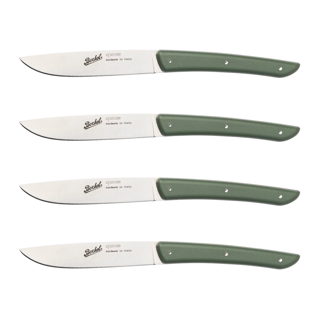 Color Olive Green Steak knifes 11 cm